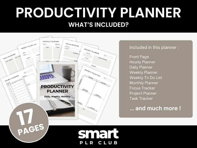 Productivity Planner - For personal use OR rebrand and resell with PLR