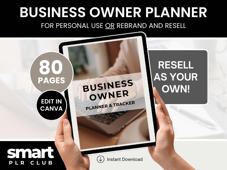 Business Owner Planner - For personal use OR rebrand and resell with PLR