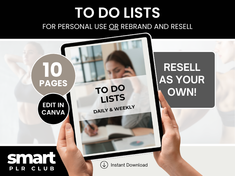 To Do List Bundle - For personal use OR rebrand and resell with PLR