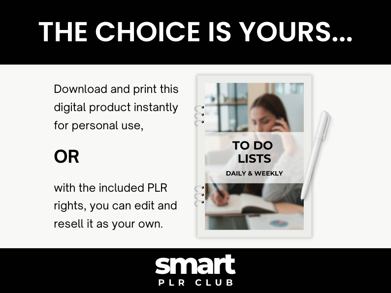 To Do List Bundle - For personal use OR rebrand and resell with PLR