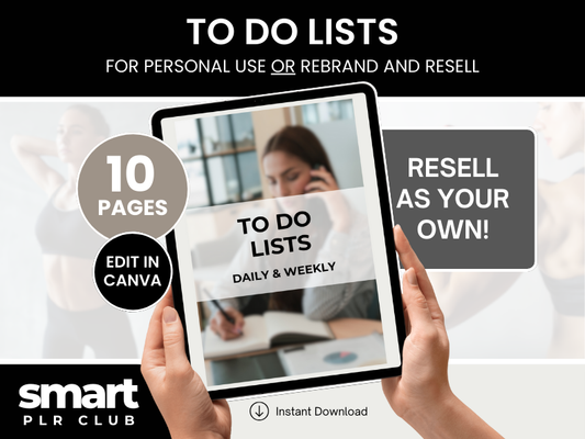 To Do List Bundle - For personal use OR rebrand and resell with PLR