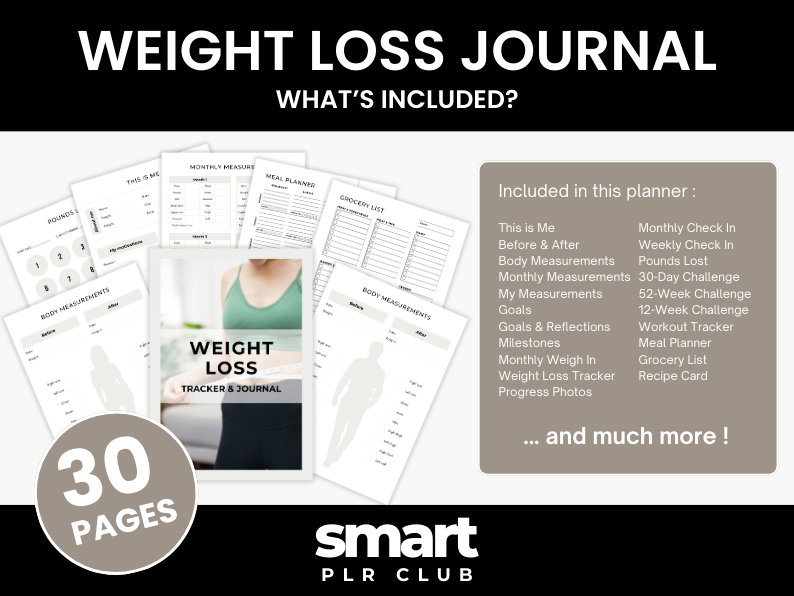 Weight Loss Journal - For personal use OR rebrand and resell with PLR