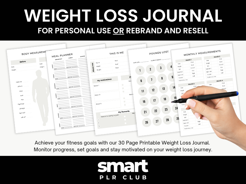 Weight Loss Journal - For personal use OR rebrand and resell with PLR