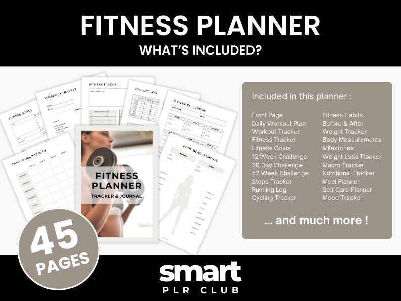 Fitness Planner - For personal use OR rebrand and resell with PLR